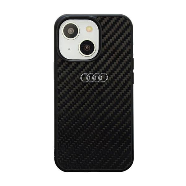 Audi Carbon Fiber iPhone 14 6,1\" sort/sort Hardcase AU-TPUPPCIP14-R8/D2-BK