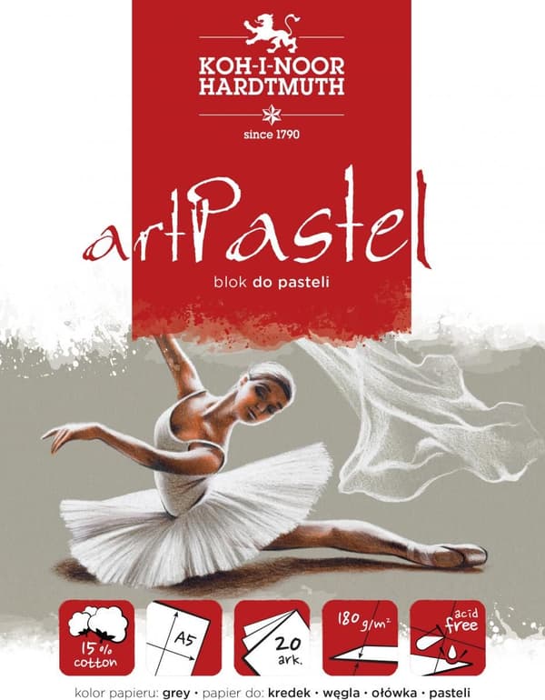 Pastellilehtiö artpastel harmaa A5 20 arkkia 180G.
