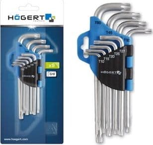 Högert Technik Torx-avaimet, 9 osaa, HOGERT HT1W814