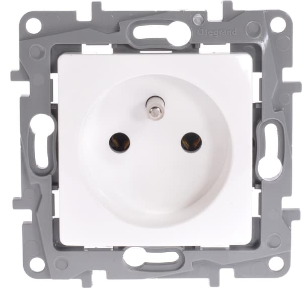 Legrand Enkeltstik Niole 2P+Med Hvid (764540)