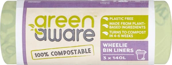 GreenAware GreenAware, Komposterbare Madposer, 140L, 3 stk
