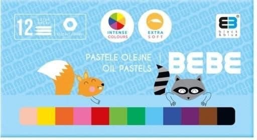 Oliepasteller 12 farver BB Kids blå
