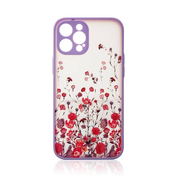 Designfodral för iPhone 12 Pro Max blommigt lila