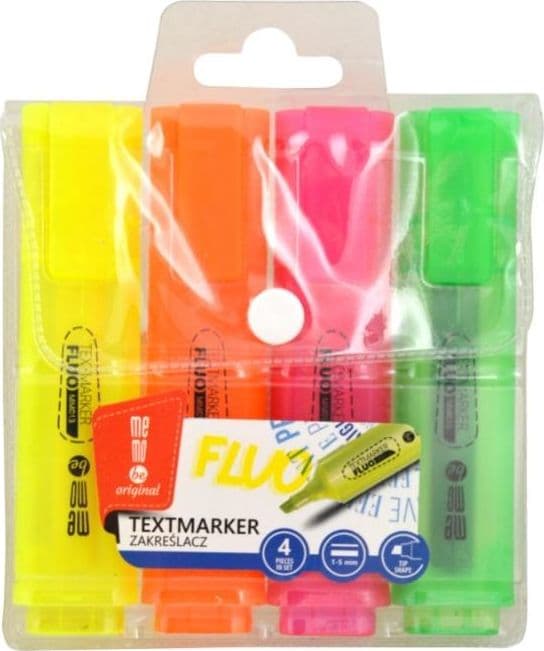 Neon overstregningspenne etui 4 farver MemoBe