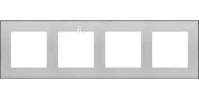 Simon 55 4-fags ramme DUO Aluminium, bund sort TRD4.149/143