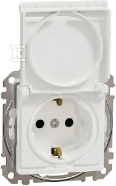 Schneider Electric, Sedna Design and Elements, Schuko-uttag med frontspårskärmar IP44, vit, SDD211023