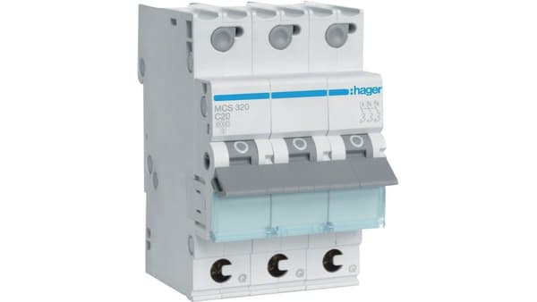 MCB afbryder Icn=6000A 3P C 20A QuickConnect MCS320