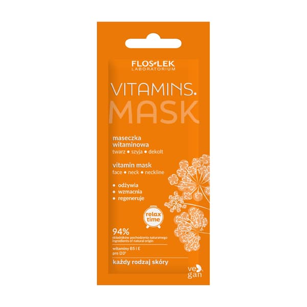 FLOSLEK Relax Time Vitaminmask Vitaminer för ansikte, hals och dekolletage 6ml