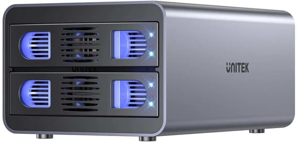 Unitek RAID-kabinet til 2,5\"/3,5\" SATA-drev - 4 tilstande, 40TB, 5Gb/s