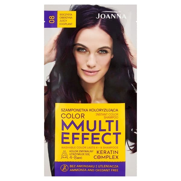Joanna Multi Effect Color Keratin Complex Shampoo 08 Saftig Aubergine 35 g