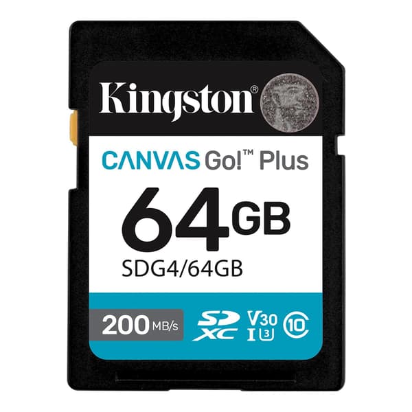 Kingston Flash-kortti Canvas Go! Plus - SDXC UHS-I - 64 Gt