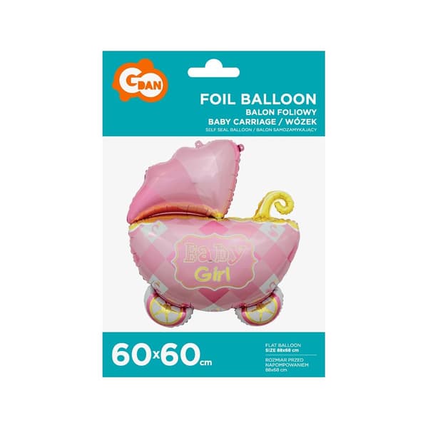 Folieballon Rosenvogn 60x60cm Godan