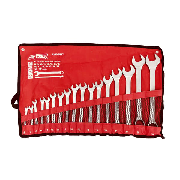 AWTOOLS NØGLEFLADRINGSSÆT 17 stk/8mm-32mm