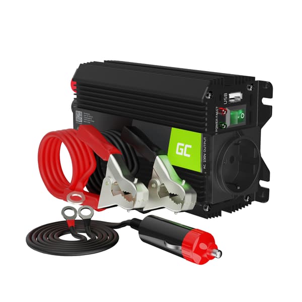 GREEN CELL Bilstrømomformer PRO 24V til 230V 300W/600W Mod Sine
