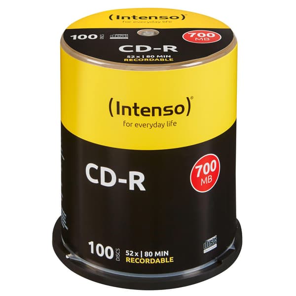 1x100 Intenso CD-R 80 / 700MB 52x hastighed, Cakebox