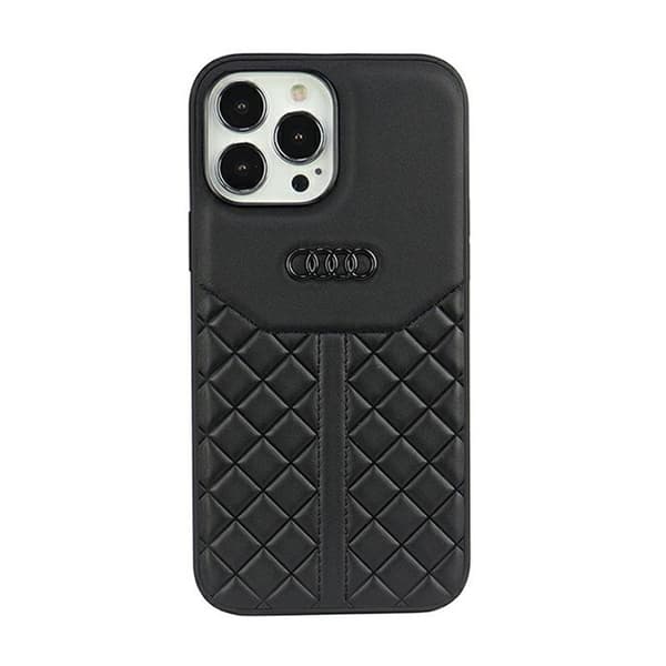 Audi ægte læder iPhone 13 Pro / 13 6,1\" sort/sort Hardcase AU-TPUPCIP13P-Q8/D1-BK