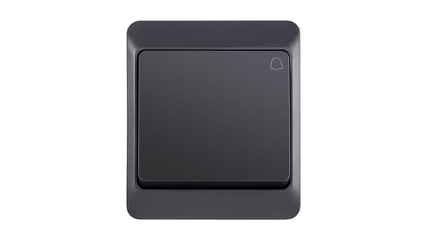 Elektro-Plast Hermes Lufttät tryckknappsklocka 10A IP44 antracit (0337-07)