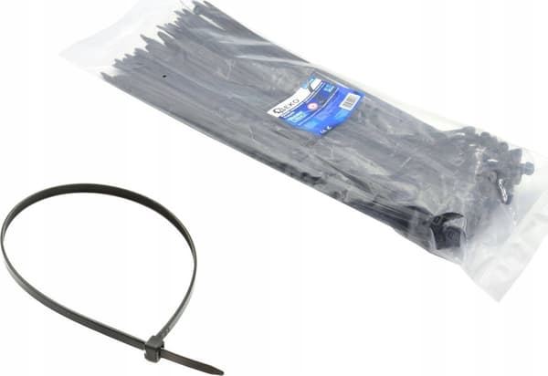 Nylon kabelbindere sort 250x7.6mm UV 100 stk (80)