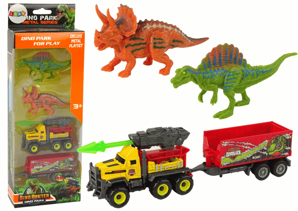 Dinosaurukset setti 2kpl + auto raketilla ja puoliperävaunulla