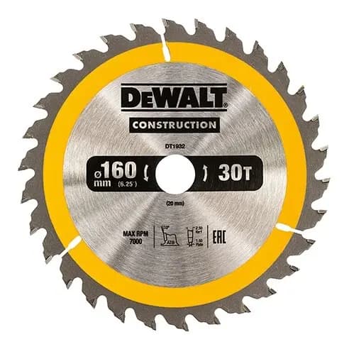 Dewalt Cirkelsåg 160x20mmx30z - DT1932-QZ