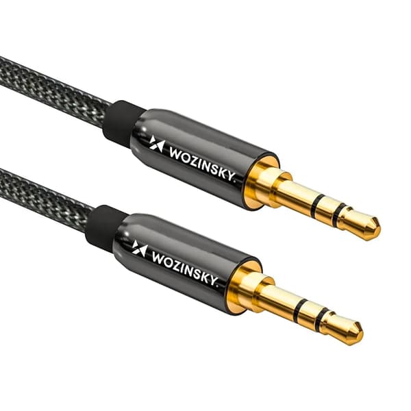 Wozinsky Universal Minijack-kabel 2x AUX-kabel 2 m sort