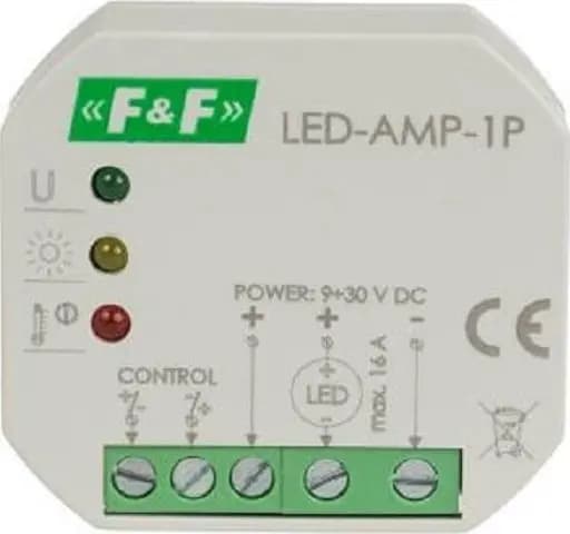 12/24V DC LED-belysningseffektförstärkare för LED-AMP-1P infälld monteringsbox