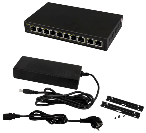 POE SWITCH PULSAR SG108 10-PORTS (8xPOE + 2xUPLink)