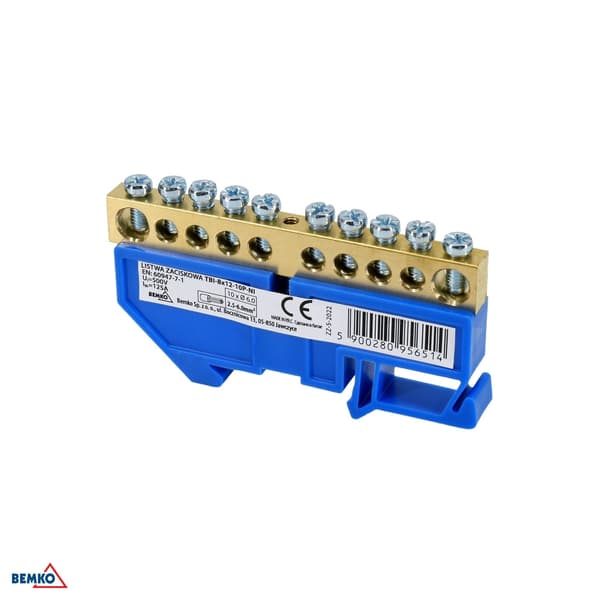 RAIL TERMINAL STRIP 8x12 10-TRACK BLUE