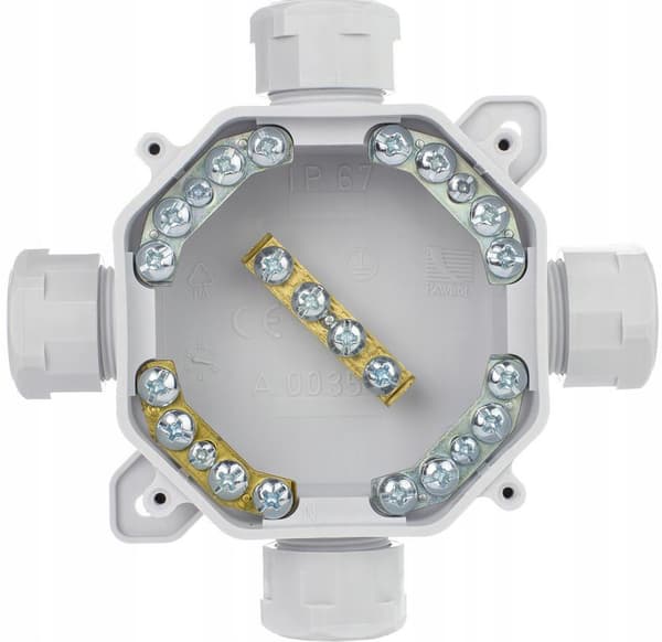 Pawbol Box n/t IP67 4xPG16 5 terminaler 11P Grå A.0035