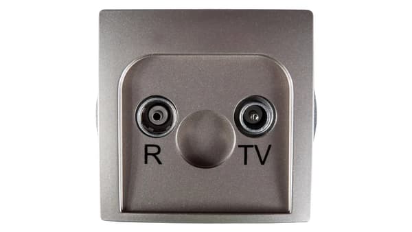 Simon Basic RD/TV Gennemgangs-antennestik Satin BMZAP10/1.01/29
