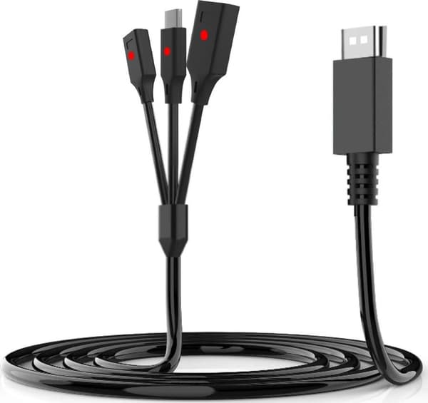 JYS USB till USB-C+2xJoy-con-kabel för Nintendo Switch
