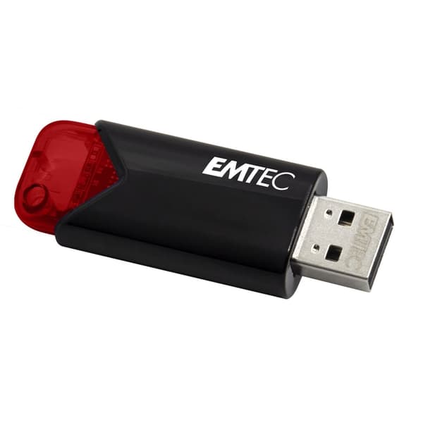 Emtec B110 Click Easy USB 3.2 -muistitikku - 256Gt (musta/punainen)