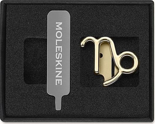 Zodiac Stenbukken guld notesbog pin