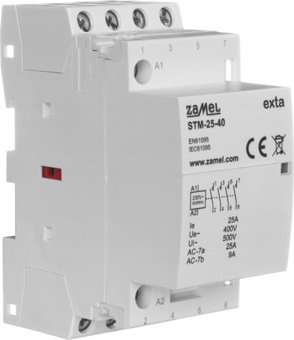 Modulær kontaktorspole 25A 230V AC 4xNO TH35 EXTA