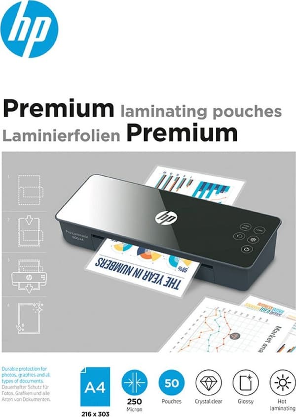 HP Premium Lamineringslommer A4 250 Micron