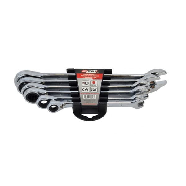 AWTOOLS YHDISTELMÄAVAINSARJA RÄIKÄLLÄ 6 kpl 8-19mm