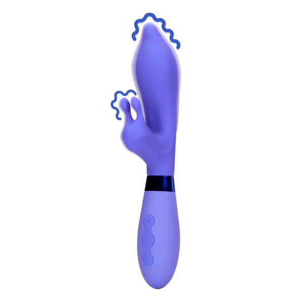 Loveline Silikon Spetsig Dubbelstimulerande Vibrator Rosa 20 cm