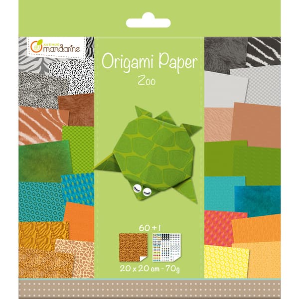 Origami Zoo Papper 20x20cm, 70g