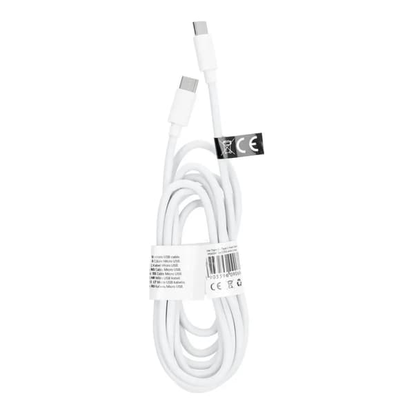 Kabel Typ C till Typ C Power Delivery PD 60W 3A C293 vit 2 meter
