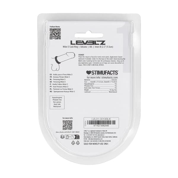 Bred O Silikone Cockring - XXL - 55mm - Sort