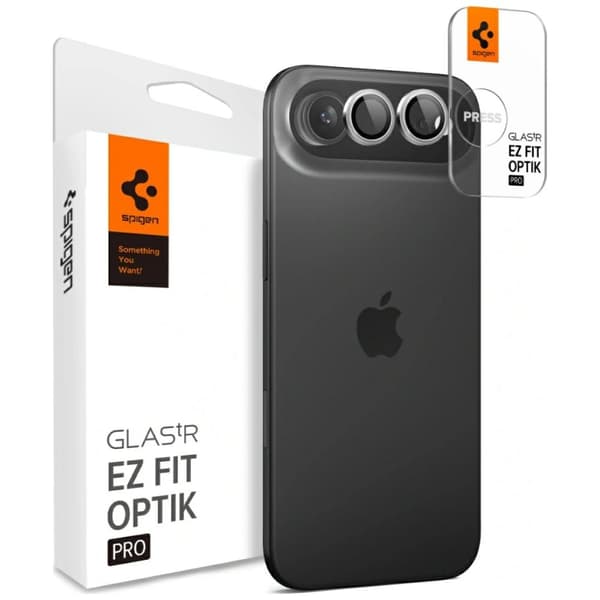 Spigen Glass tR EZ Fit Optik Pro 2-pak, sølv - iPhone Air