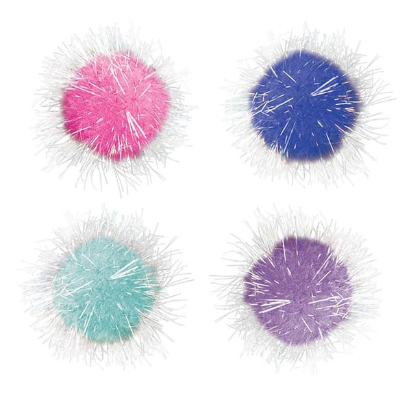 Polyester pomponer 45mm mix 6 stk