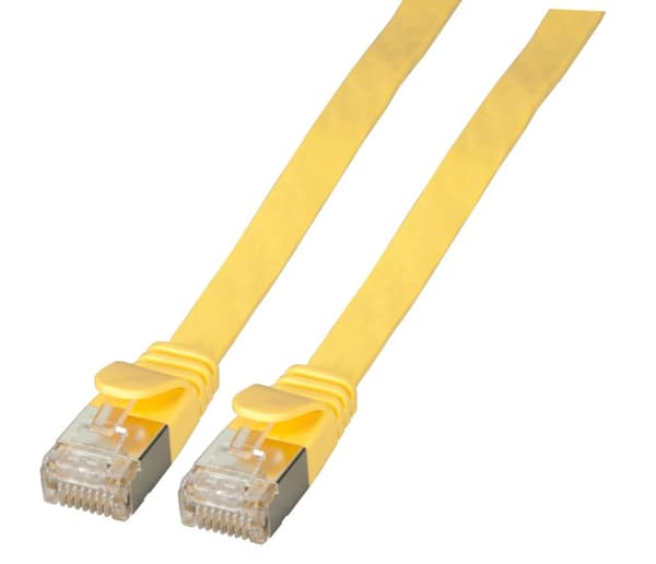 EFB RJ45 U/FTP Flad Patchkabel, Cat.6A, PVC, 0.5m, Gul