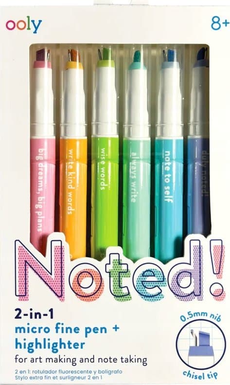 Fineliners med 2i1 overstregningstuscher Noted!
