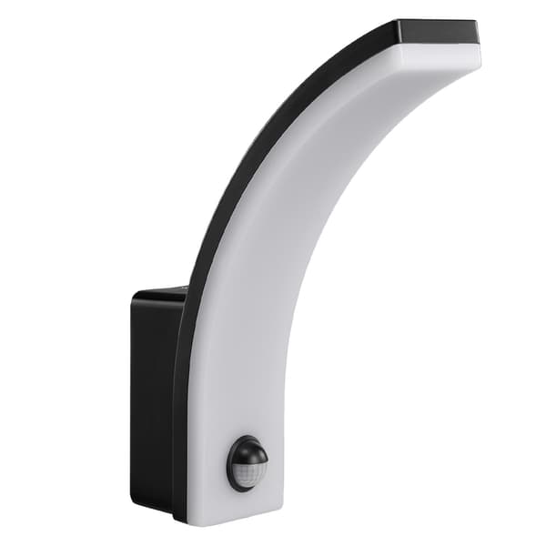 Maclean Bevægelsessensor LED Lampe, PIR Bevægelsessensor, Sort, 20W, IP65, 2000lm, Neutral Hvid (4000K) MCE512 B