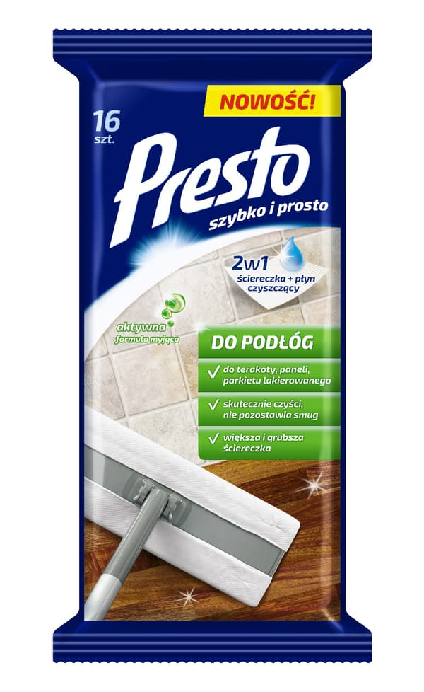 Presto 2in1 Pyyhin + Lattianpesuneste 16 kpl