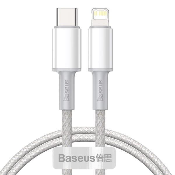 Baseus CATLGD-02 Lightning – USB-C PD-kabel 20 W 480 Mbit/s 1 m – Hvid