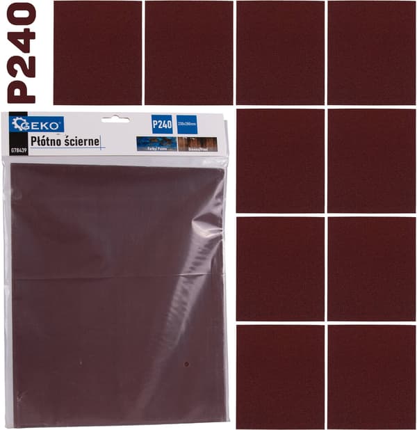 Skæreplade — ark 230x280mm P240 (10/500)