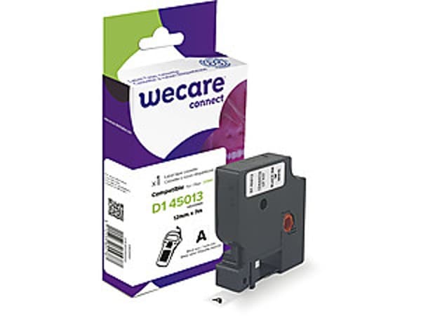 WECARE Tejp ARMOR för DYMO S0720530, svart/vit, 12mm x 7m