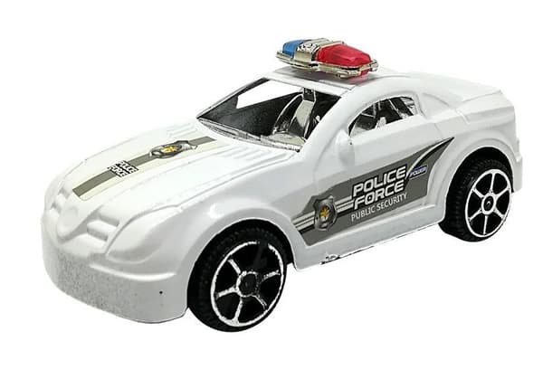 Set med bilar, bilar, polis, vakter, motoriserade 6 st